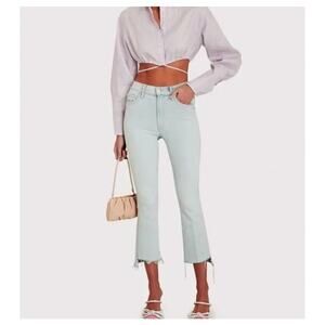 MOTHER The Insider Frayed Step Hem Crop Bootcut Jeans in Sexico Mexico Size 30
